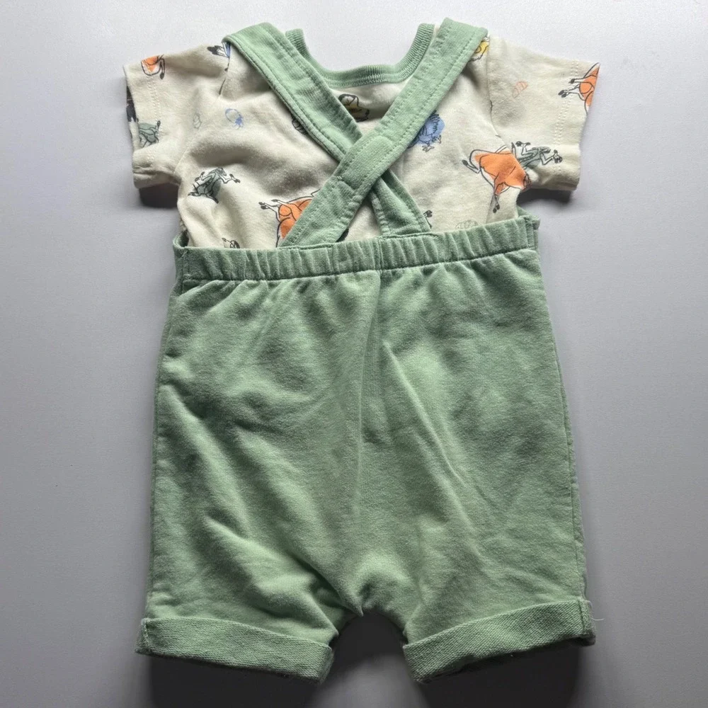 Disney Lion King Hakuna Matata Baby Overalls and Bodysuit Set Green 6-9 Months